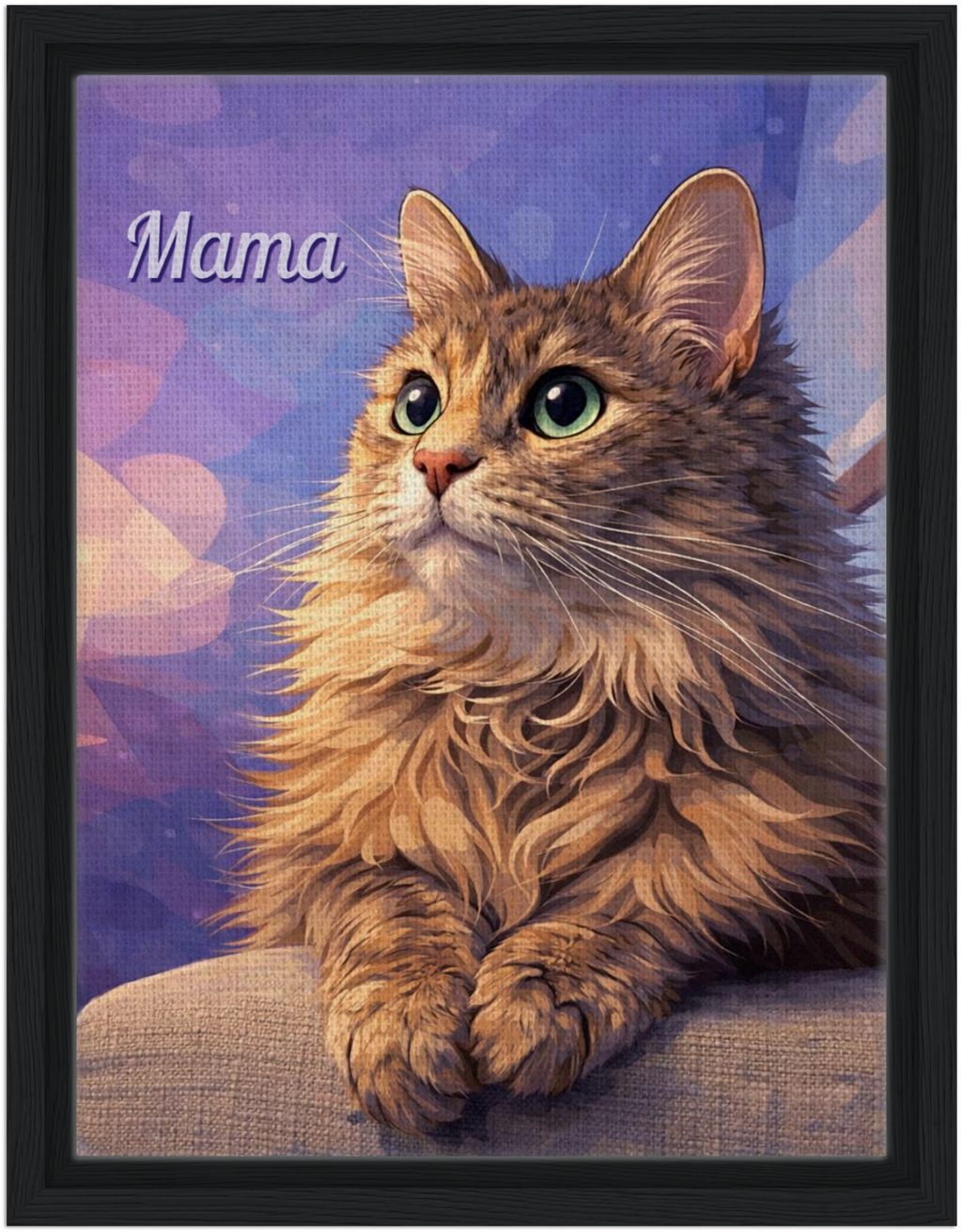 Custom Pet Portrait Framed Canvas Print