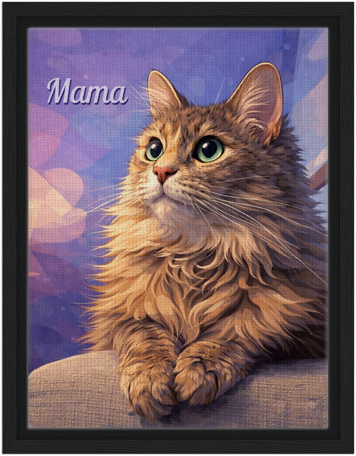 Custom Pet Portrait Framed Canvas Print