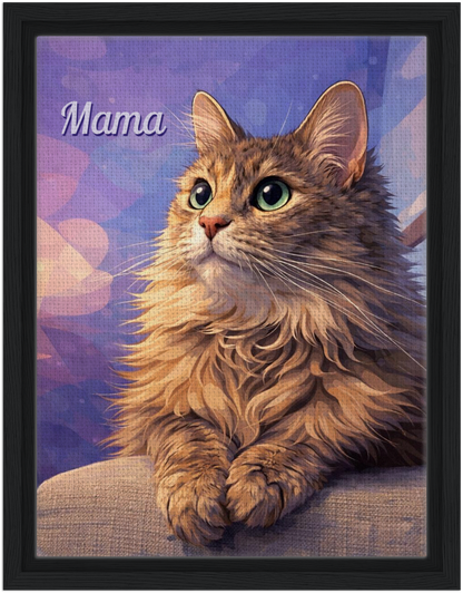 Custom Pet Portrait Framed Canvas Print