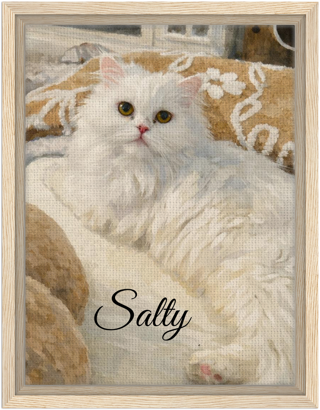 Custom Pet Portrait Framed Canvas Print