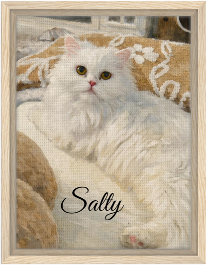 Custom Pet Portrait Framed Canvas Print
