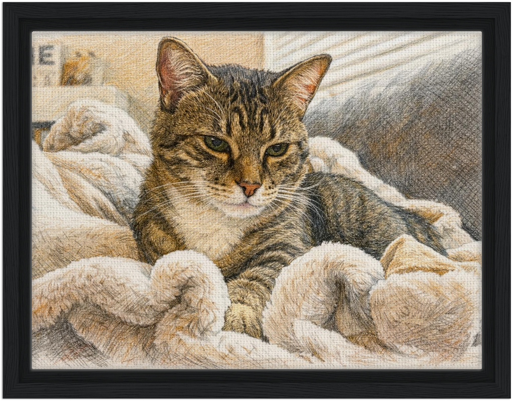 Custom Pet Portrait Framed Canvas Print