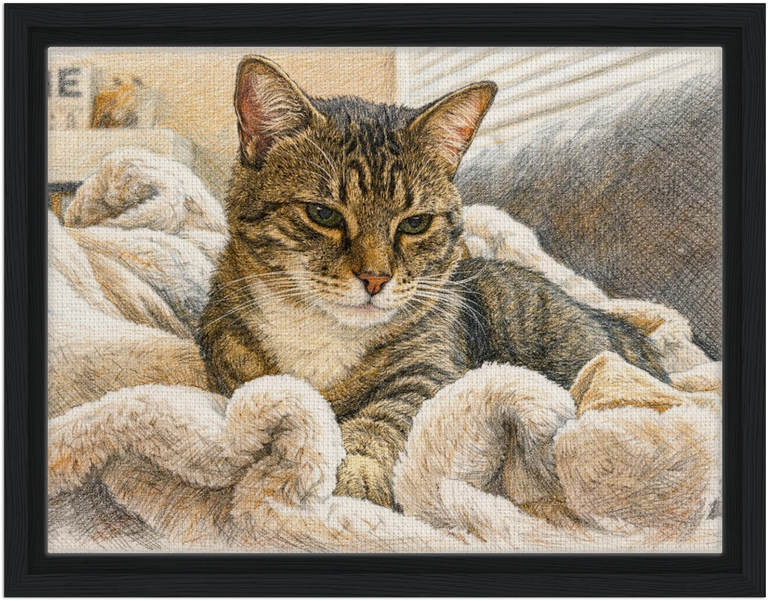 Custom Pet Portrait Framed Canvas Print