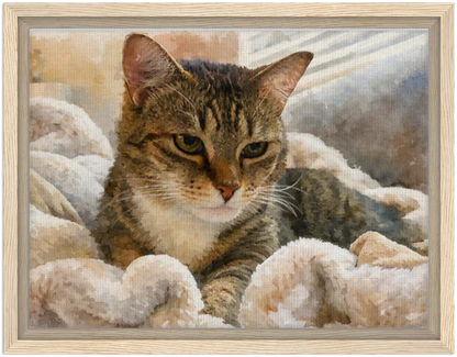 Custom Pet Portrait Framed Canvas Print